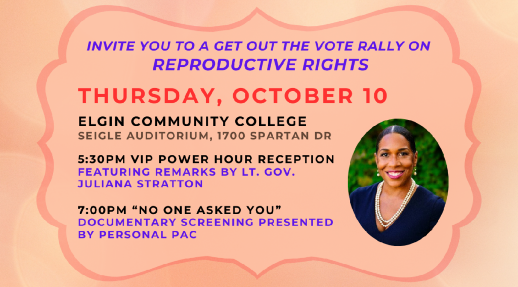 invitation to a Get Out The Vote Rally on Reproductive Rights